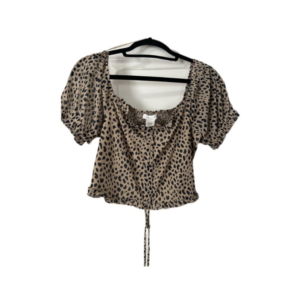 NWOT Leopard Print Puff Sleeve Top